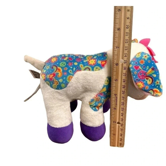 Ganz Webkinz Rockerz Cow Peace Love Moosic Multicolor Plush Cow **No Code** - Picture 7 of 9